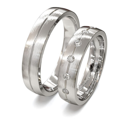Argollas de Matrimonio Moon II Oro Blanco 18kt o Platino Argollas de Matrimonio Moon II Oro Blanco 18kt o Platino