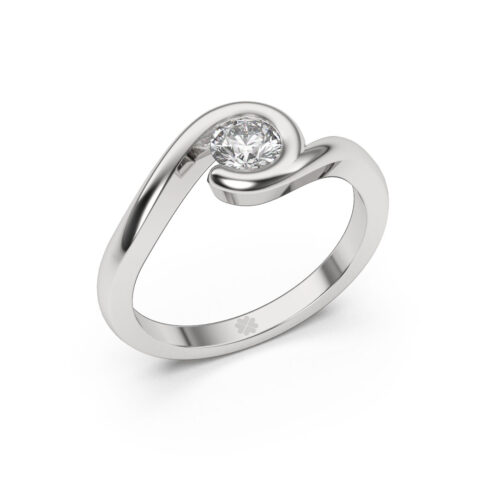Anillo de Compromiso Solitario Nayades Oro Blanco 18kt Anillo de compromiso NAYADES en oro blanco 18k Fairmined o platino responsable 950 con diamante de 30 puntos de origen en laboratorio