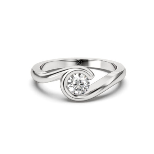 Anillo de Compromiso Solitario Nayades Oro Blanco 18kt Anillo de compromiso NAYADES en oro blanco 18k Fairmined o platino responsable 950 con diamante de 30 puntos de origen en laboratorio