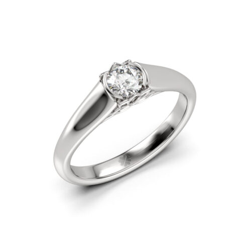 Anillo de Compromiso Solitario Nereidas Oro Blanco 18kt Anillo de Compromiso Solitario Nereidas Platino