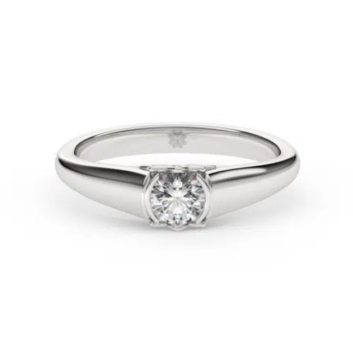 Anillo de Compromiso Solitario Nereidas Oro Blanco 18kt