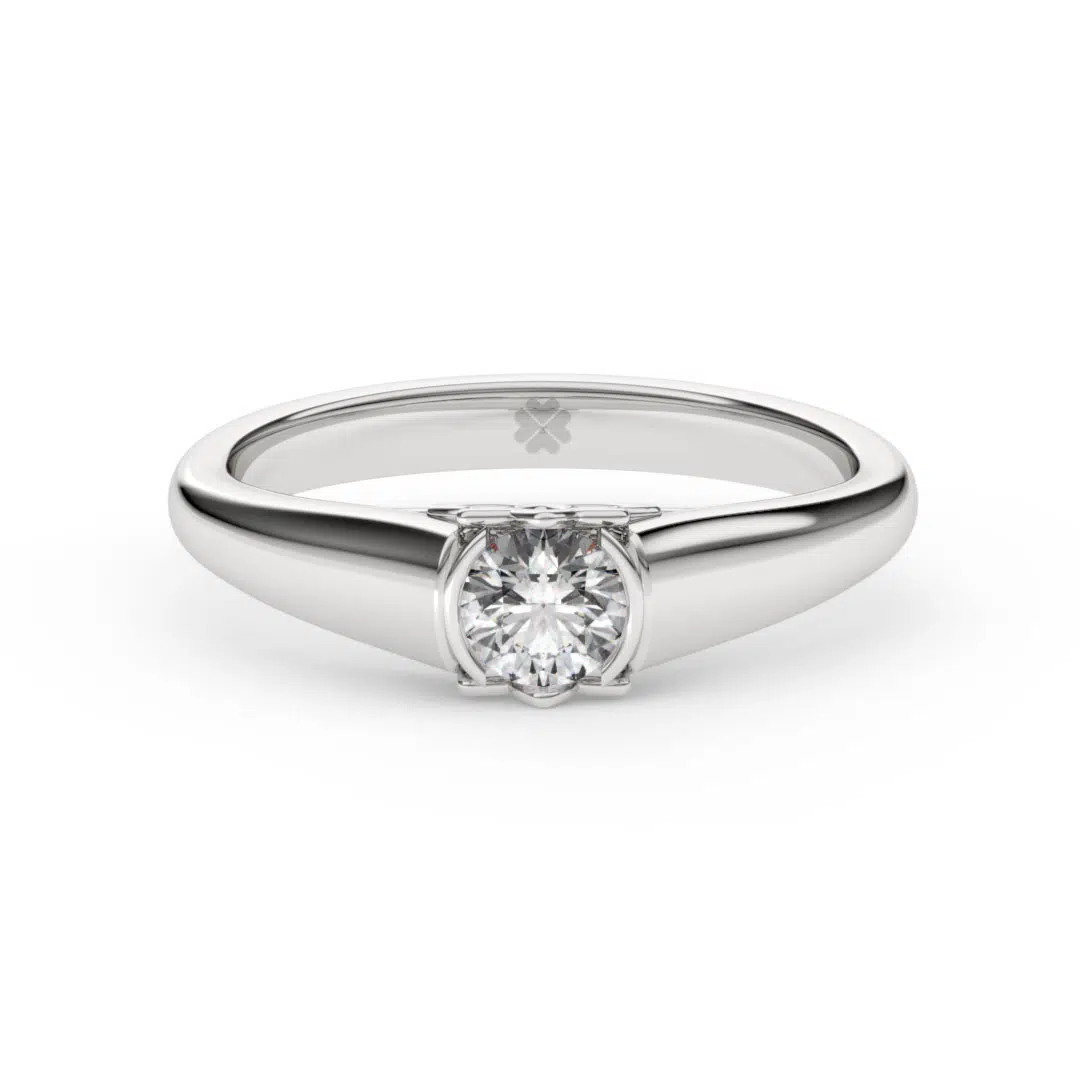 Anillo de Compromiso Solitario Nereidas Oro Blanco 18kt