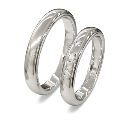 Argollas de Matrimonio Neo Classic Button Oro Blanco 18kt o Platino Argollas de Matrimonio Neo Classic Button Oro Blanco 18kt o Platino