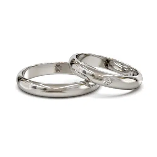 Alternative view of Argollas de Matrimonio Modelo Ingles Oro Blanco 18kt o Platino