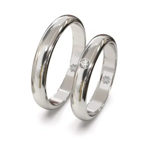 Argollas de Matrimonio Modelo Ingles Oro Blanco 18kt o Platino
