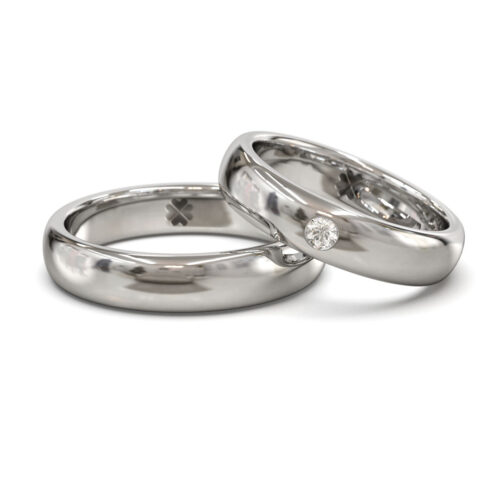 Argollas de Matrimonio Neo Classic Wide W Oro Blanco 18kt o Platino Alternative view of Argollas de Matrimonio Neo Classic Wide W Oro Blanco 18kt o Platino