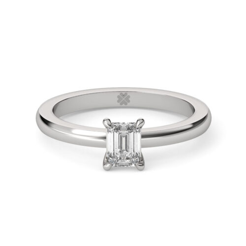 Anillo de compromiso NERYDIS en oro blanco 18k Fairmined o platino responsable 950 con diamante de 50, 100 o 150 puntos de origen en laboratorio