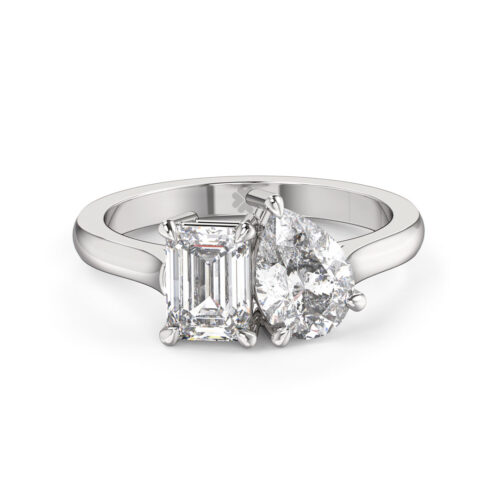 Anillo de compromiso NIVYS en oro blanco 18k Fairmined o platino responsable 950 con diamante de 50, 100 o 150 puntos de origen en laboratorio