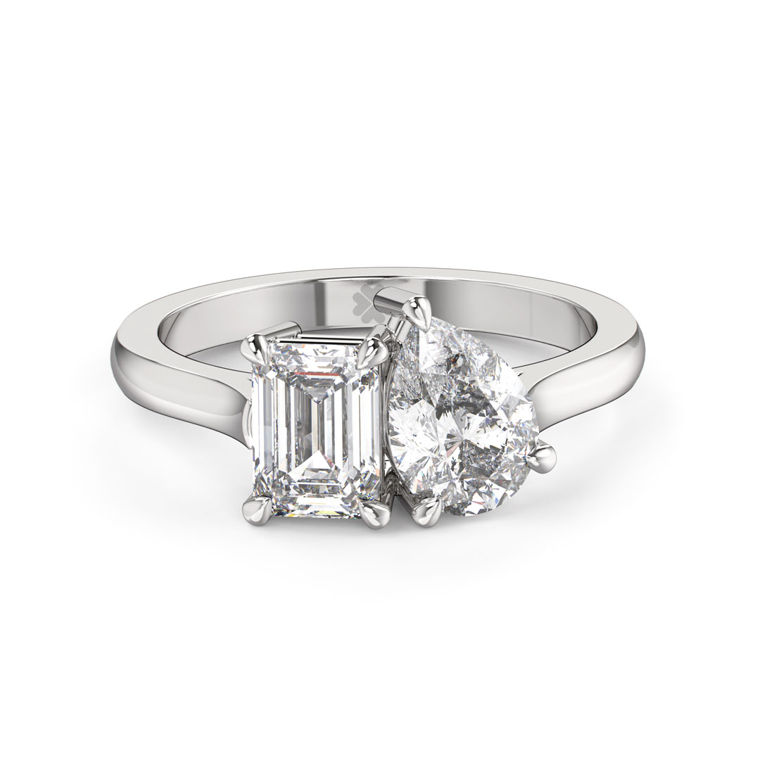 Anillo de Compromiso Duetto Nivys Oro Blanco 18kt Anillo de compromiso NIVYS en oro blanco 18k Fairmined o platino responsable 950 con diamante de 50, 100 o 150 puntos de origen en laboratorio