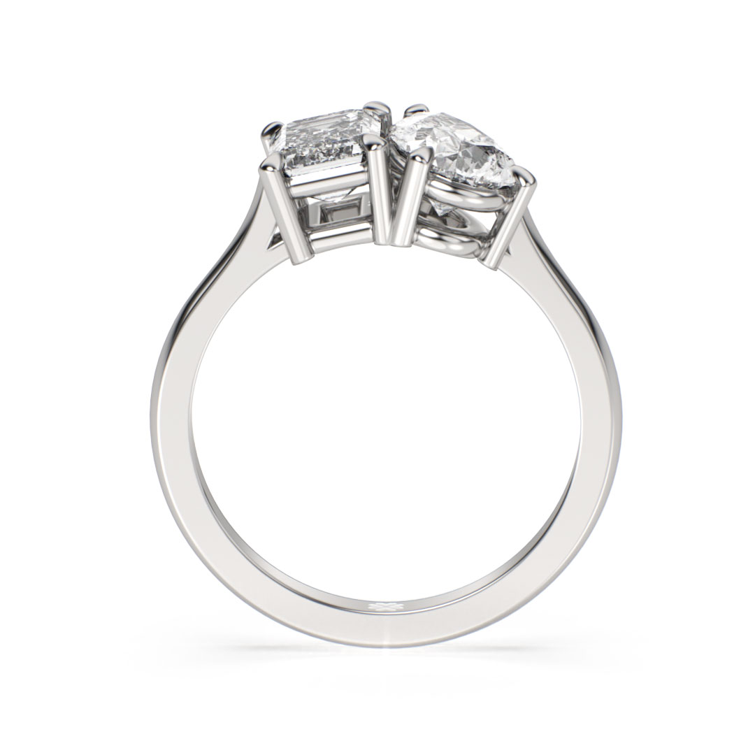 Anillo de Compromiso Duetto Nivys Oro Blanco 18kt Anillo de compromiso NIVYS en oro blanco 18k Fairmined o platino responsable 950 con diamante de 50, 100 o 150 puntos de origen en laboratorio