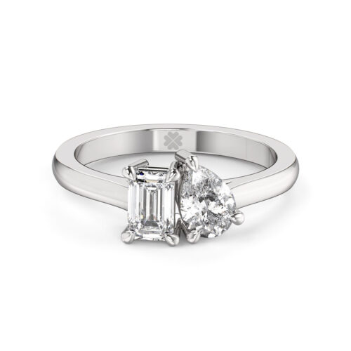 Anillo de Compromiso Duetto Nivys Oro Blanco 18kt Anillo de compromiso NIVYS en oro blanco 18k Fairmined o platino responsable 950 con diamante de 50, 100 o 150 puntos de origen en laboratorio
