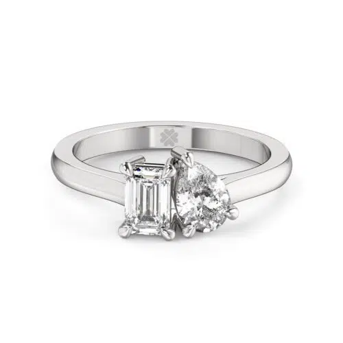 Anillo de compromiso NIVYS en oro blanco 18k Fairmined o platino responsable 950 con diamante de 50, 100 o 150 puntos de origen en laboratorio