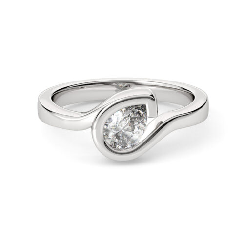 Anillo de Compromiso Solitario Ondina Oro Blanco 18kt Anillo de Compromiso Solitario Ondina Oro Blanco 18kt