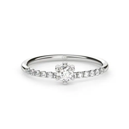 Anillo de Compromiso Solitario Orchis Lux Oro Blanco 18kt