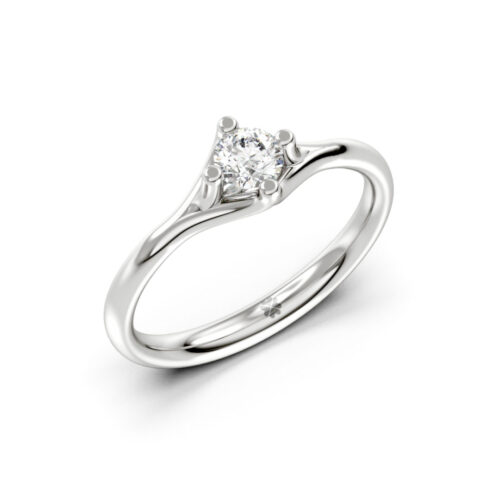Anillo de Compromiso Solitario Oceanides Oro Blanco 18kt Anillo de Compromiso Solitario Oceanides Platino