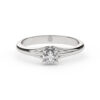 Anillo de compromiso OCEANIDES en oro blanco 18k Fairmined o platino responsable 950 con diamante de laboratorio disponible en 30, 50 o 100 puntos
