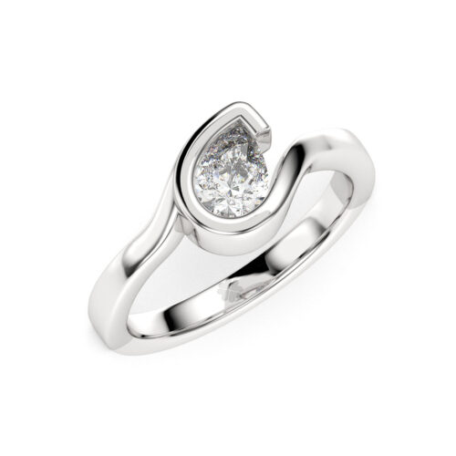 Anillo de Compromiso Solitario Ondina Oro Blanco 18kt Anillo de Compromiso Solitario Ondina Platino