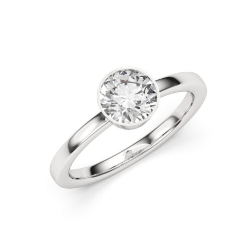 Anillo de Compromiso Solitario Orbis Oro Blanco 18kt Anillo de compromiso ORBIS en oro blanco 18k Fairmined o platino responsable 950 con diamante de 100, 150 o 200 puntos de origen en laboratorio
