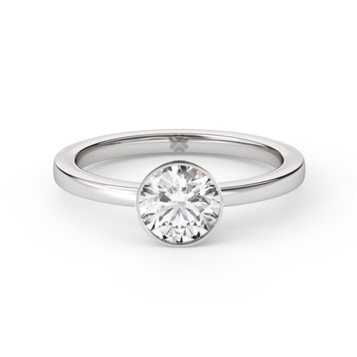 Anillo de Compromiso Solitario Orbis Oro Blanco 18kt Anillo de compromiso ORBIS en oro blanco 18k Fairmined o platino responsable 950 con diamante de 100, 150 o 200 puntos de origen en laboratorio