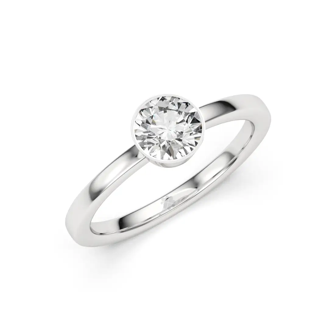 Anillo de Compromiso Solitario Orbis Oro Blanco 18kt - Imagen 5