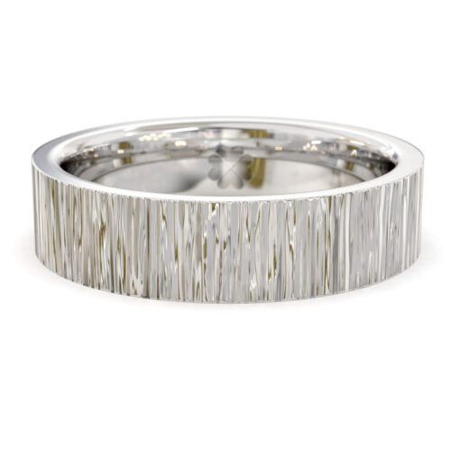 Argolla de Matrimonio Orgánica Vertical Oro Blanco 18kt o Platino