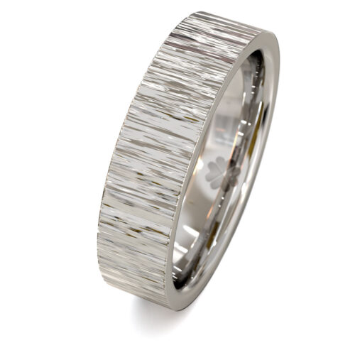 Alternative view of Argolla de Matrimonio Orgánica Vertical Oro Blanco 18kt o Platino