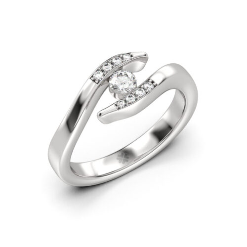 Anillo de Compromiso Solitario Pyris Lux Oro Blanco 18kt Anillo de compromiso PYRIS en oro blanco 18k Fairmined o platino responsable 950 con diamante de 15 o 20 puntos originario de Canadá