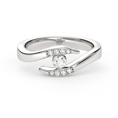 Anillo de Compromiso Solitario Pyris Lux Oro Blanco 18kt Anillo de compromiso PYRIS en oro blanco 18k Fairmined o platino responsable 950 con diamante de 15 o 20 puntos originario de Canadá