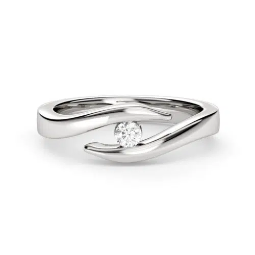 Anillo de Compromiso Solitario Pyris Oro Blanco 18kt