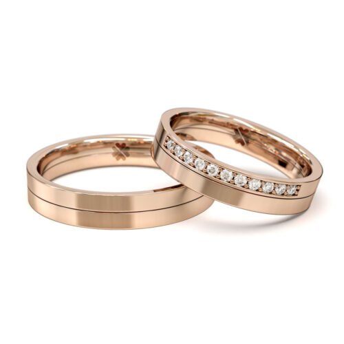 Argollas de Matrimonio Plana Duo Oro Rosa 18kt Alternative view of Argollas de Matrimonio Plana Duo Oro Rosa 18kt