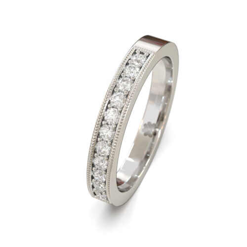 Alternative view of Argolla de Matrimonio Plana Ruleteada Oro Blanco 18kt o Platino