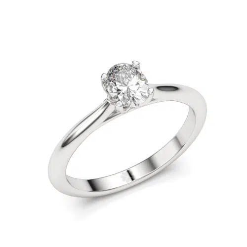 Anillo de compromiso PLUVIA en oro blanco 18k Fairmined o platino responsable 950 con diamante de 50, 100 o 150 puntos de origen en laboratorio