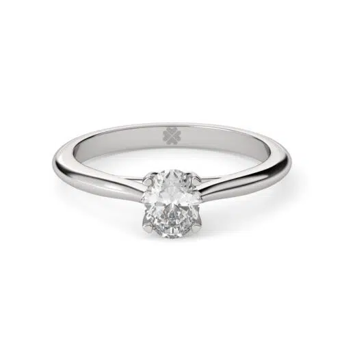 Anillo de compromiso PLUVIA en oro blanco 18k Fairmined o platino responsable 950 con diamante de 50, 100 o 150 puntos de origen en laboratorio