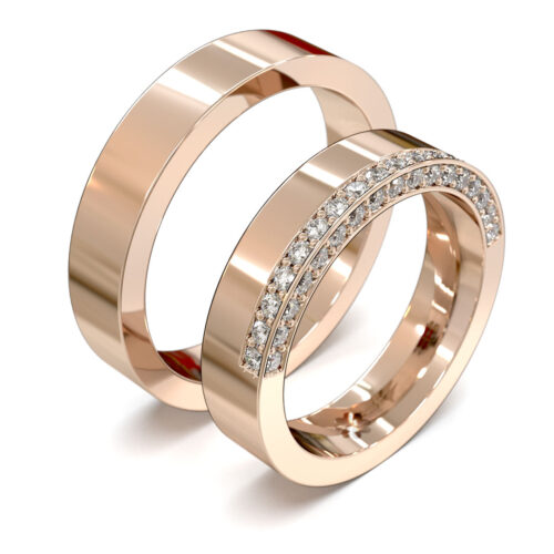 Argollas de Matrimonio Queen Oro Rosa 18kt Argollas de Matrimonio Queen Oro Rosa 18kt