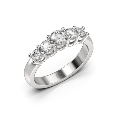 Anillo de compromiso RADIANTI en oro blanco 18k Fairmined o platino responsable 950 con diamante de 30 o 40 puntos originario de Canadá