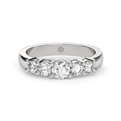 Anillo de Compromiso Quintillo Radianti Lux Oro Blanco 18kt Anillo de compromiso RADIANTI en oro blanco 18k Fairmined o platino responsable 950 con diamante de 30 o 40 puntos originario de Canadá