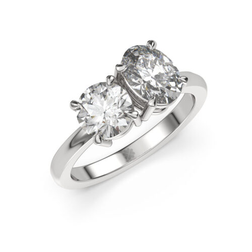 Anillo de compromiso RADYS en oro blanco 18k Fairmined o platino responsable 950 con diamante de 50, 100 o 150 puntos de origen en laboratorio