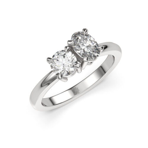 Anillo de Compromiso Duetto Radys Oro Blanco 18kt Anillo de compromiso RADYS en oro blanco 18k Fairmined o platino responsable 950 con diamante de 50, 100 o 150 puntos de origen en laboratorio