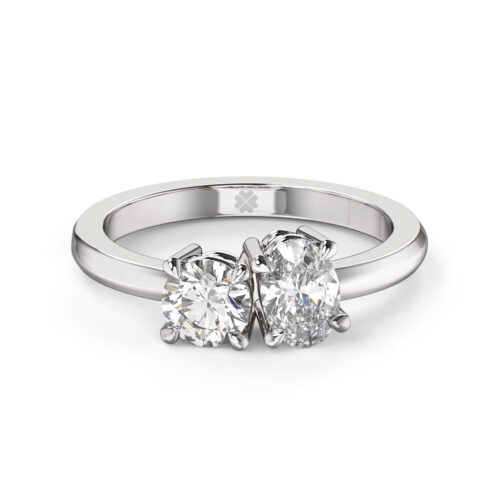 Anillo de Compromiso Duetto Radys Oro Blanco 18kt Anillo de compromiso RADYS en oro blanco 18k Fairmined o platino responsable 950 con diamante de 50, 100 o 150 puntos de origen en laboratorio