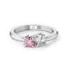 Anillo de compromiso RADYS PINK en oro blanco 18k Fairmined o platino responsable 950 con diamante de 30, 50 o 100 puntos de origen en laboratorio