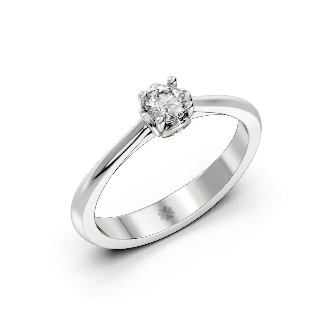 Anillo de Compromiso Solitario Ryvis Oro Blanco 18kt - Imagen 5