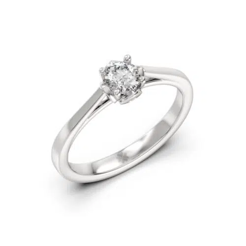 Anillo de compromiso RYVIS en oro blanco 18k Fairmined o platino responsable 950 con diamante de laboratorio disponible en 30, 50 o 100 puntos