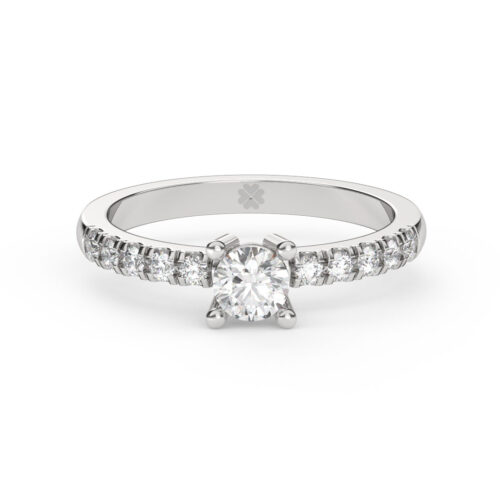 Anillo de Compromiso Solitario Stella Oro Blanco 18kt Anillo de compromiso STELLA en oro blanco 18k Fairmined o platino responsable 950 con diamante de 30 o 40 puntos originario de Canadá