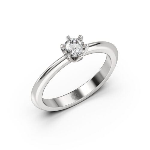 Anillo de Compromiso Solitario Stelys Oro Blanco 18kt Anillo de compromiso STELYS en oro blanco 18k Fairmined o platino responsable 950 con diamante de 30 o 40 puntos originario de Canadá