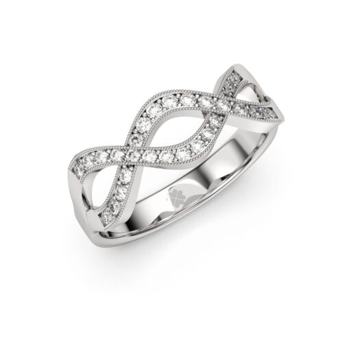 Anillo de Compromiso Cintillo Selene Oro Blanco 18kt Anillo de compromiso SELENE en oro blanco 18k Fairmined o platino responsable 950 con diamante de 1 punto originario de Canadá