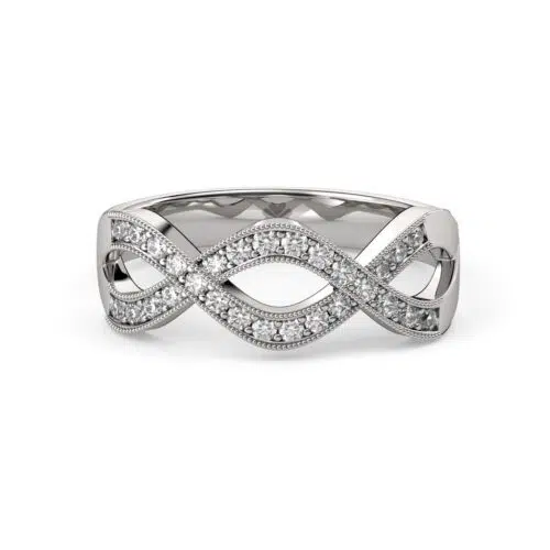 Anillo de compromiso SELENE en oro blanco 18k Fairmined o platino responsable 950 con diamante de 1 punto originario de Canadá