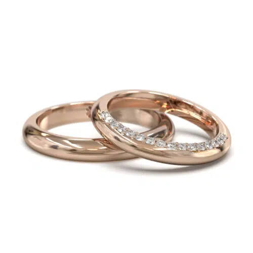 Alternative view of Argollas de Matrimonio Side Oro Rosa 18kt