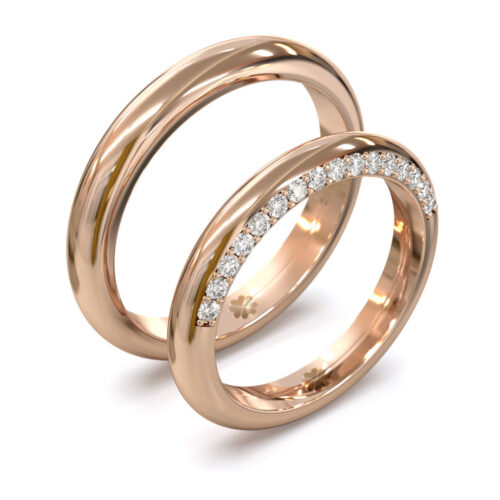 Argollas de Matrimonio Side Oro Rosa 18kt Argollas de Matrimonio Side Oro Rosa 18kt