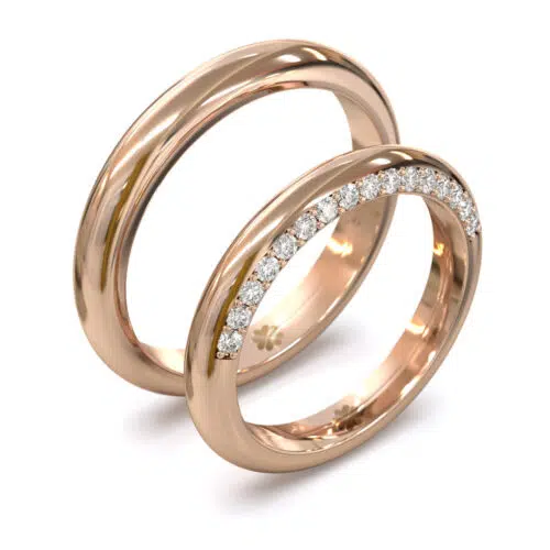 Argollas de Matrimonio Side Oro Rosa 18kt