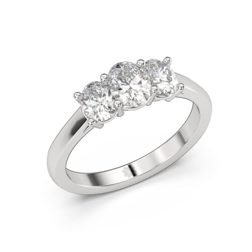 Anillo de Compromiso Tricillo Siderys Oro Blanco 18kt Anillo de compromiso SIDERYS en oro blanco 18k Fairmined o platino responsable 950 con diamante de 50, 100 o 150 puntos de origen en laboratorio
